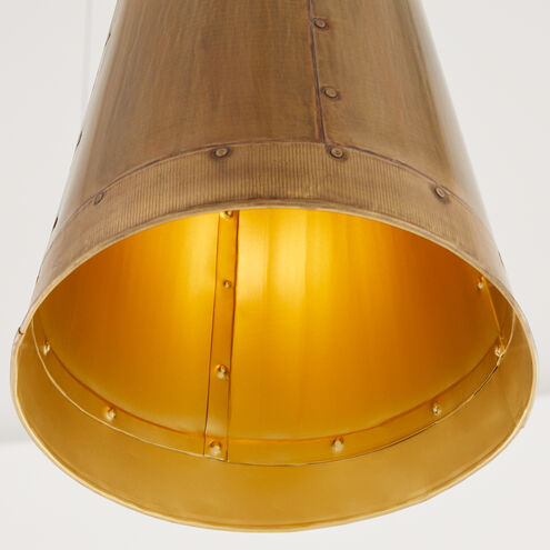 Artisan 1 Light 11 inch Artisan Brass Pendant Ceiling Light