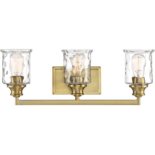 Drake 3 Light 24 inch Brushed Gold Bath Bar Wall Light