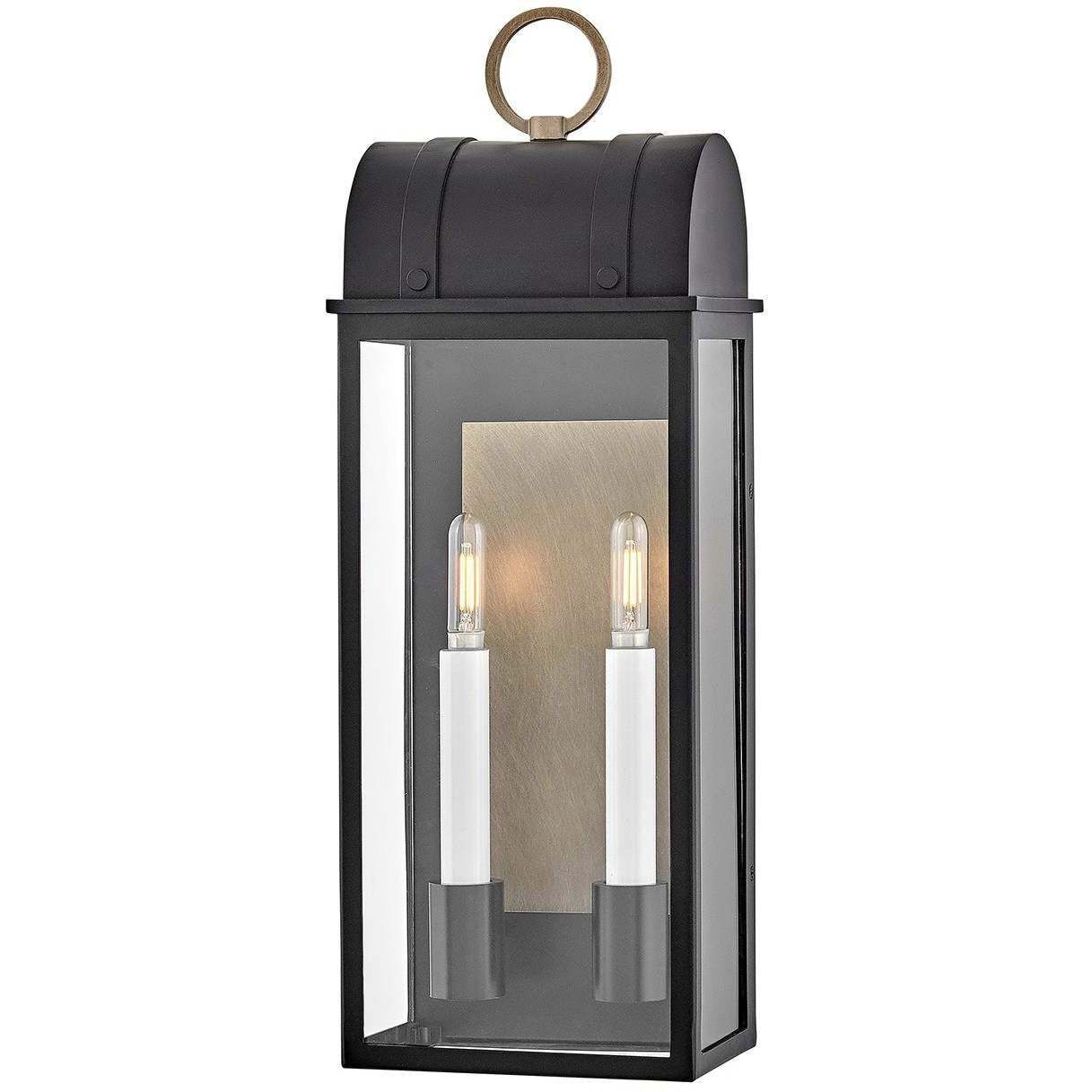 Heritage Campbell Outdoor Wall Mount in Black with Burnished Bronze