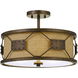 Ragusa 3 Light 16 inch Rust Pendant Ceiling Light, Convertible to Semi-Flush