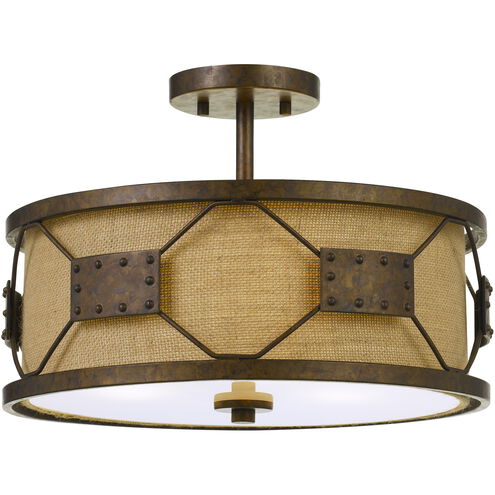 Ragusa 3 Light 16 inch Rust Pendant Ceiling Light, Convertible to Semi-Flush