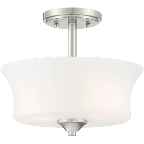 Bronson 2 Light 12 inch Brushed Nickel Semi-Flush Ceiling Light