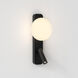 Zeppo 4.33 inch Matte Black Interior Combination Reader Wall Light