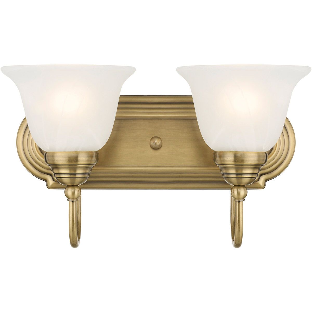 Belmont 2 Light 14 inch Antique Brass Bath Vanity Wall Light