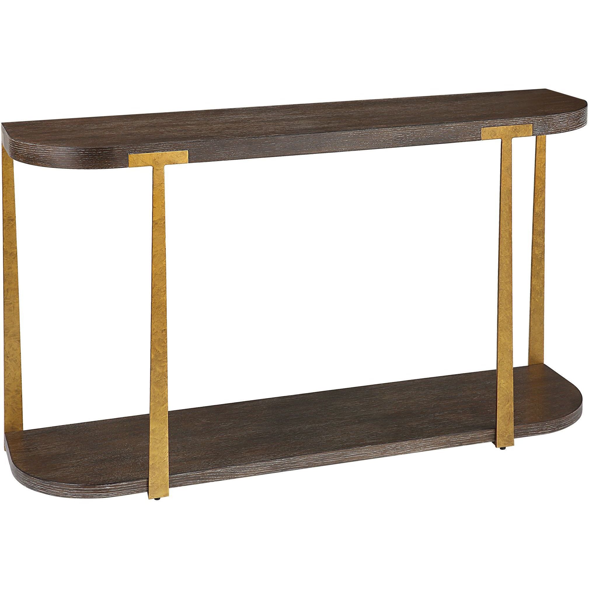 Palisade 54 inch Coffee and Antique Gold Console Table