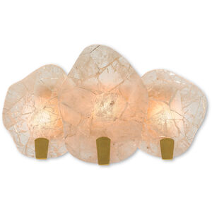 Nightfall 3 Light 19 inch Faux Rock Crystal/Contemporary Gold Leaf Wall Sconce Wall Light