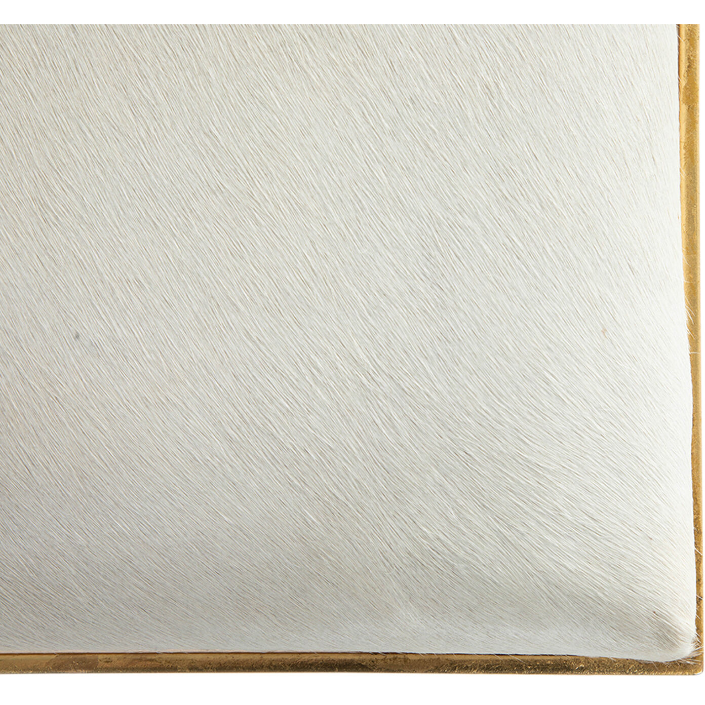 Connelly 19 inch Royale Leaf / Natural Ivory Hide Ottomans Stool