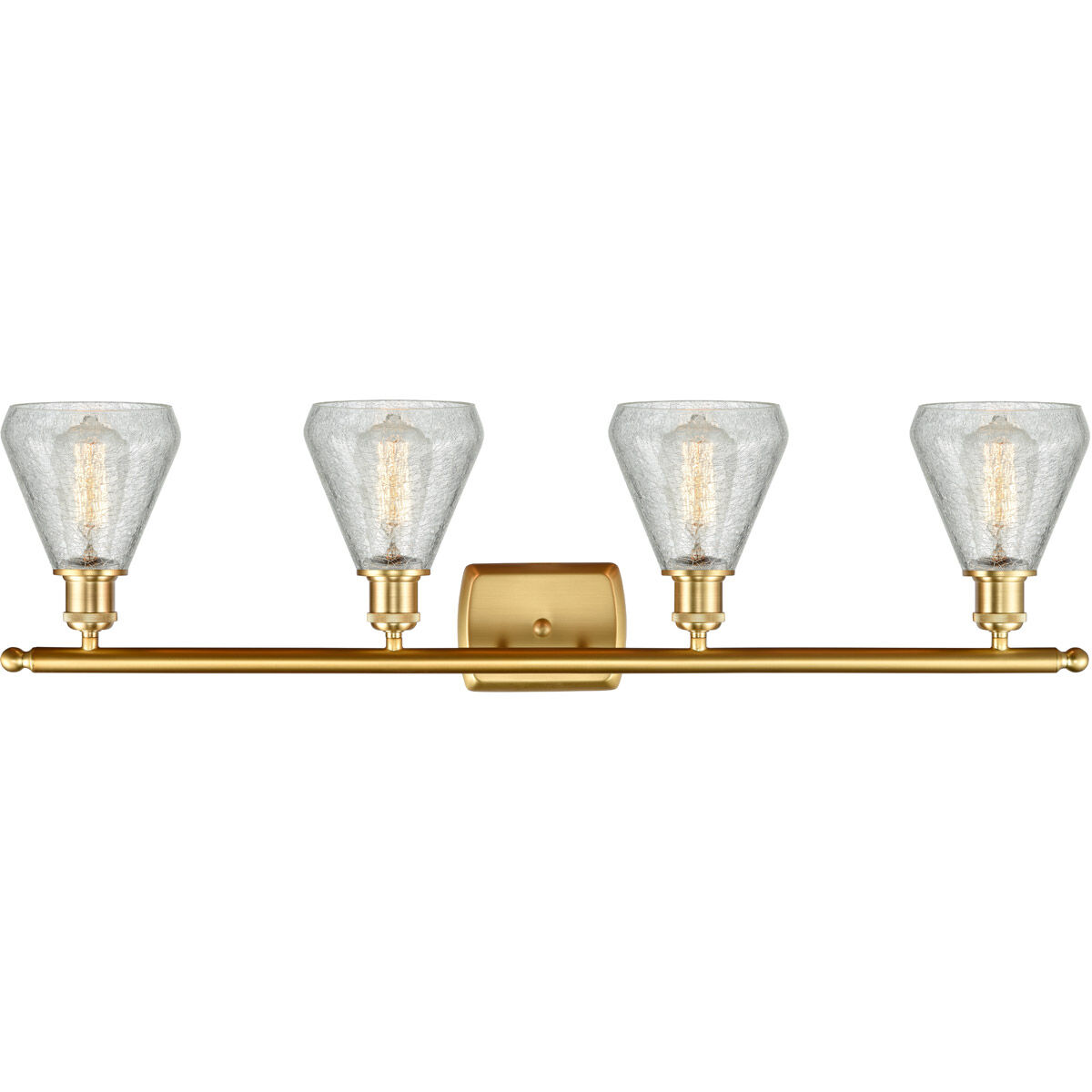 Ballston Conesus 4 Light 36 inch Satin Gold Bath Vanity Light Wall Light, Ballston
