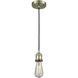 Franklin Restoration Bare Bulb LED 2 inch Antique Brass Mini Pendant Ceiling Light