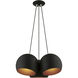 Piedmont 3 Light 22 inch Black with Brushed Nickel Accents Globe Pendant Ceiling Light