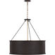 Cannery 5 Light 28 inch Dark Bronze and French Gold Pendant Ceiling Light
