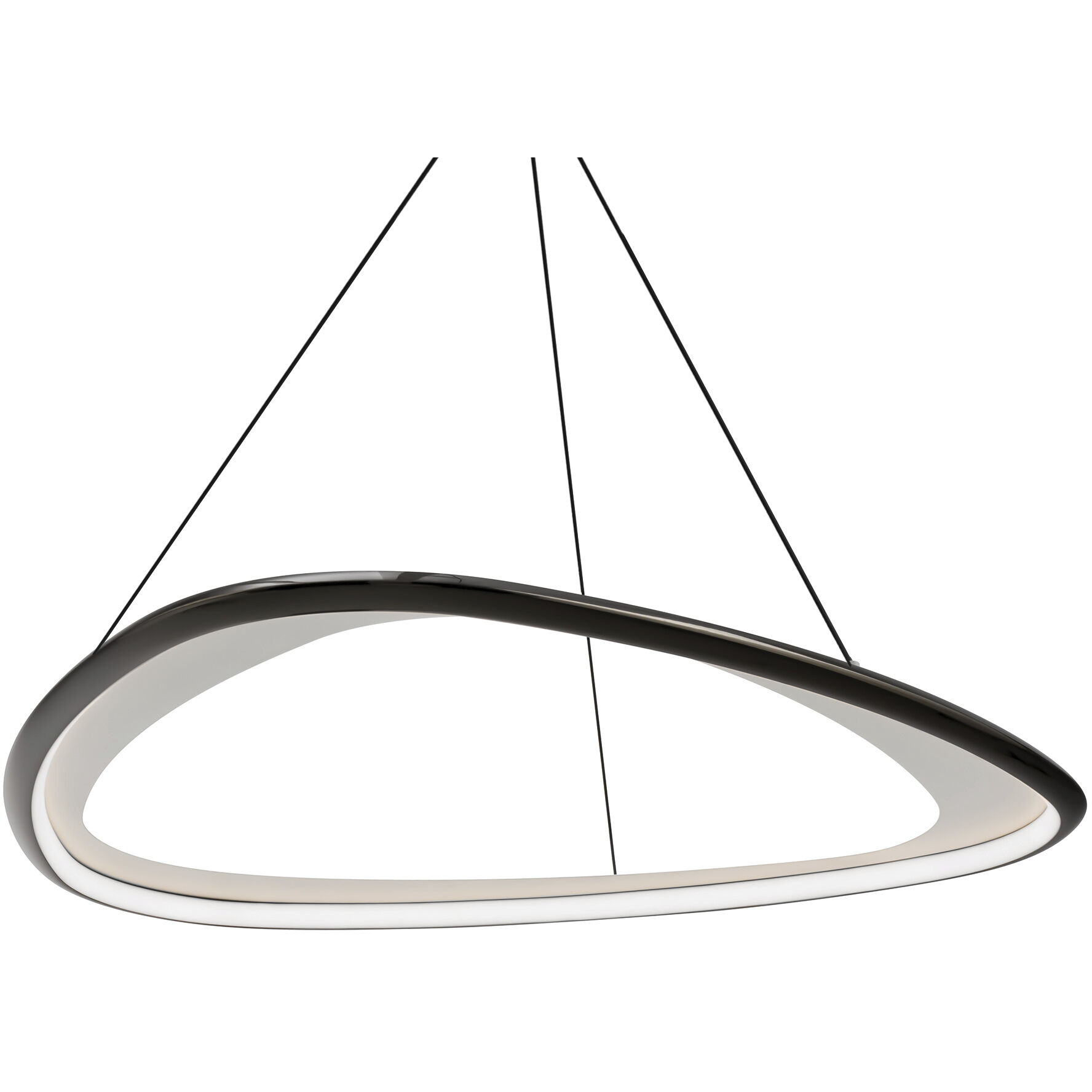 Oyster LED 33 inch Black Chrome Pendant Ceiling Light in 4000K, Black/Chrome, dweLED