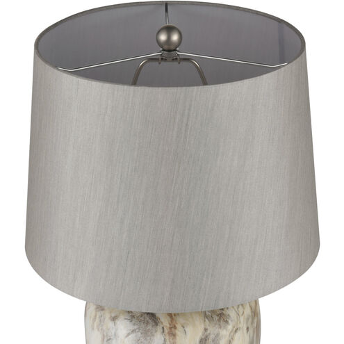 Everly 23 inch 150.00 watt White Marbleized with Brushed Steel Table Lamp Portable Light