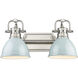 Yep Duncan Vanity Wall Light in Pewter, Seafoam