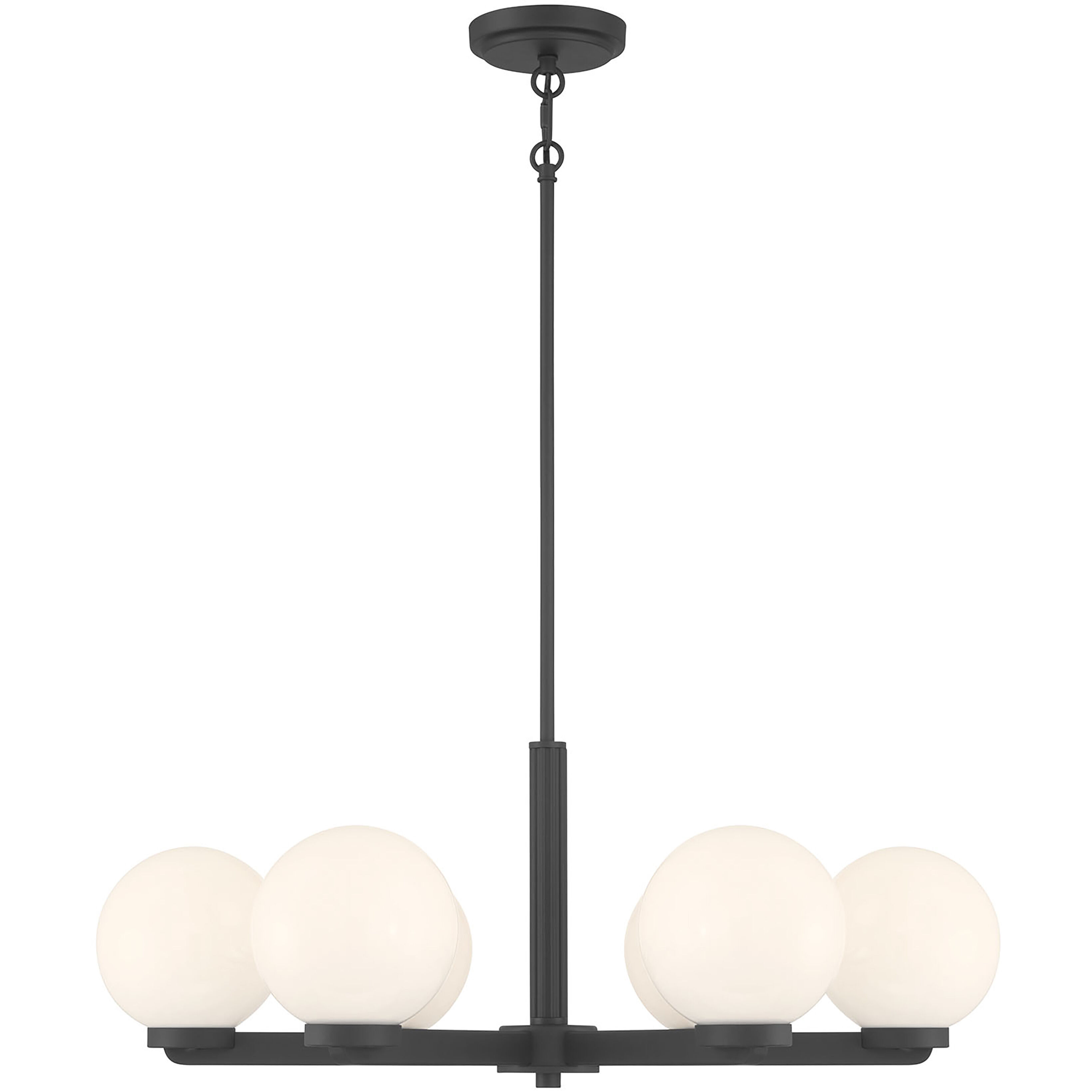 Ardeva 6 Light 28 inch Matte Black Chandelier Ceiling Light