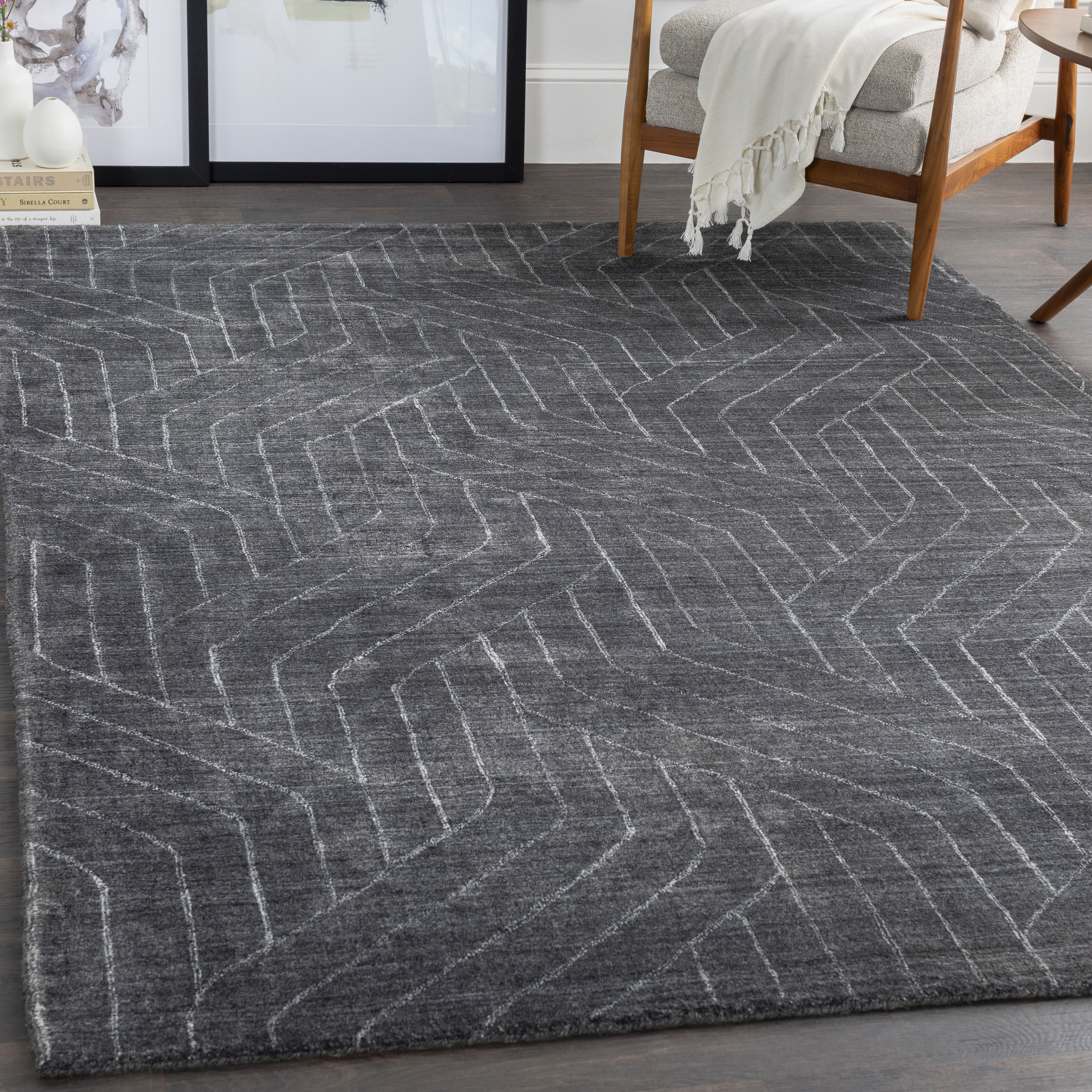 Hightower 36 X 24 inch Charcoal Rug in 2 x 3, Rectangle