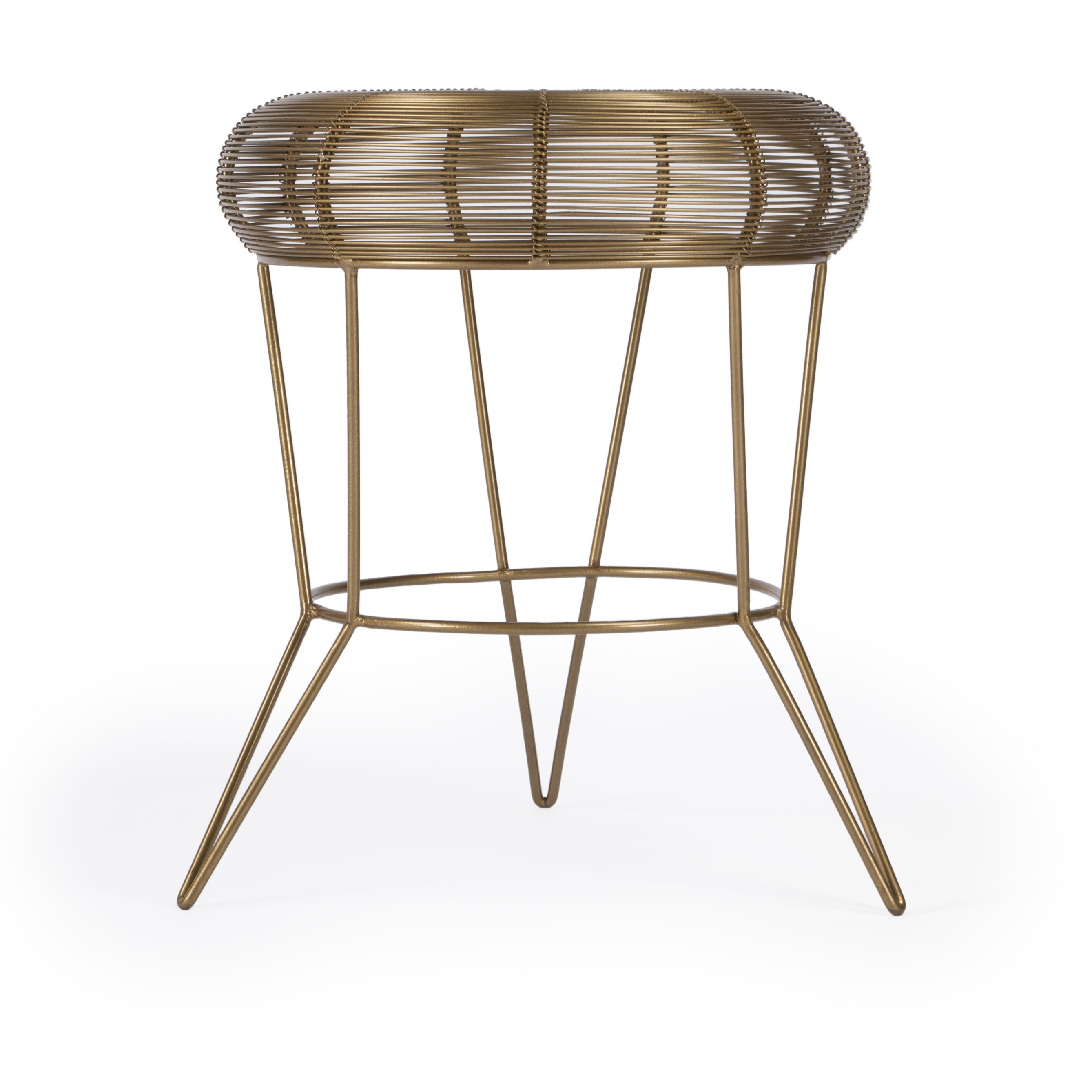 Allen Decorative Wire Side Table in Antique Gold