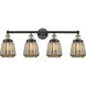 Chatham 4 Light 33.5 inch Black Antique Brass Bath Vanity Light Wall Light in Mercury Glass