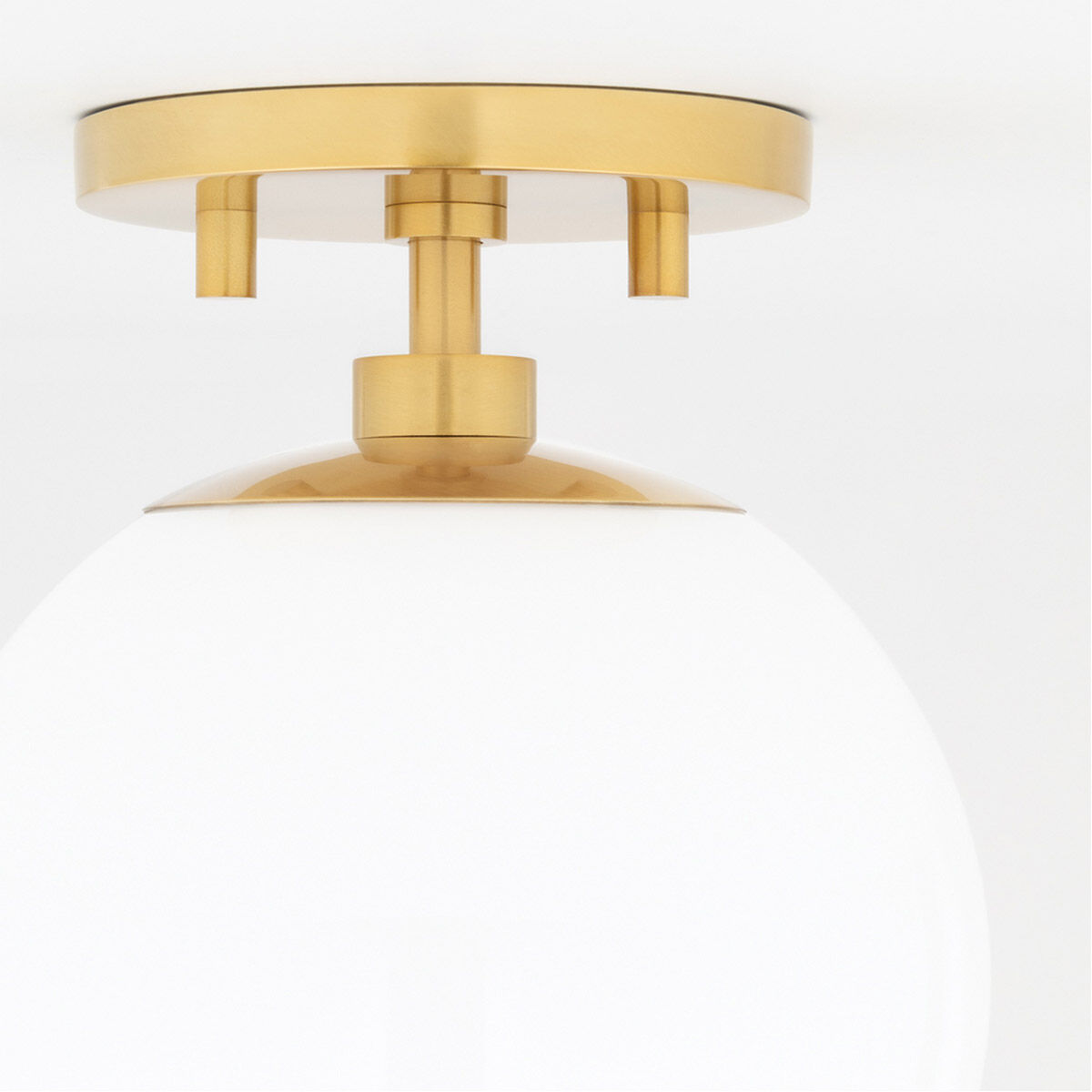 Stella 1 Light 7 inch Aged Brass Semi Flush Ceiling Light