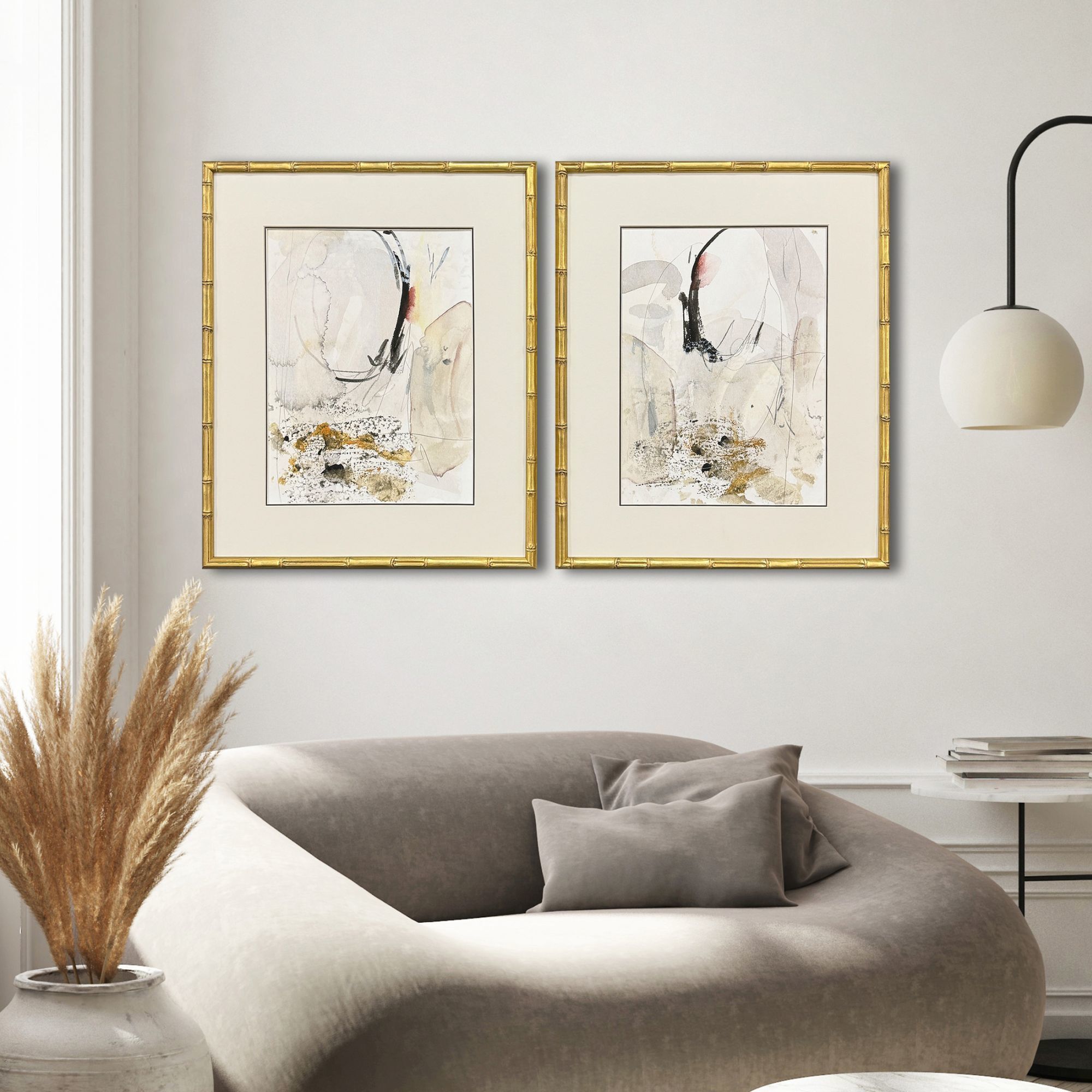 Sands and Sediments Gray and Beige and Black and Brown Framed Art