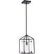 Aaron 1 Light 7.99 inch Flat Black and Satin Brass Pendant Ceiling Light
