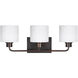 Canfield 3 Light 23.13 inch Bronze Wall Bath Fixture Wall Light