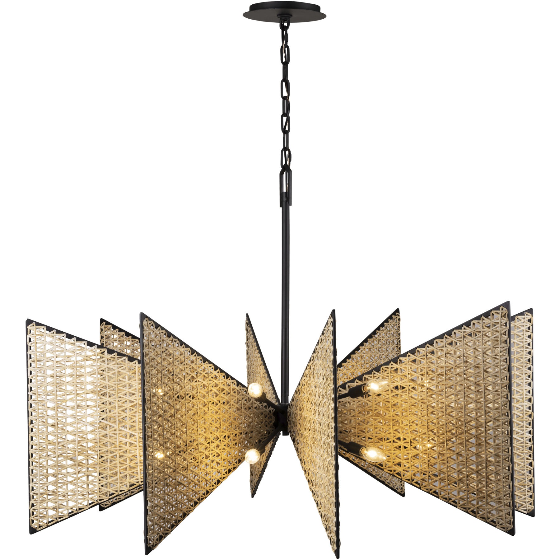 Machina 16 Light 48 inch Matte Black with Sulihiya Chandelier Ceiling Light