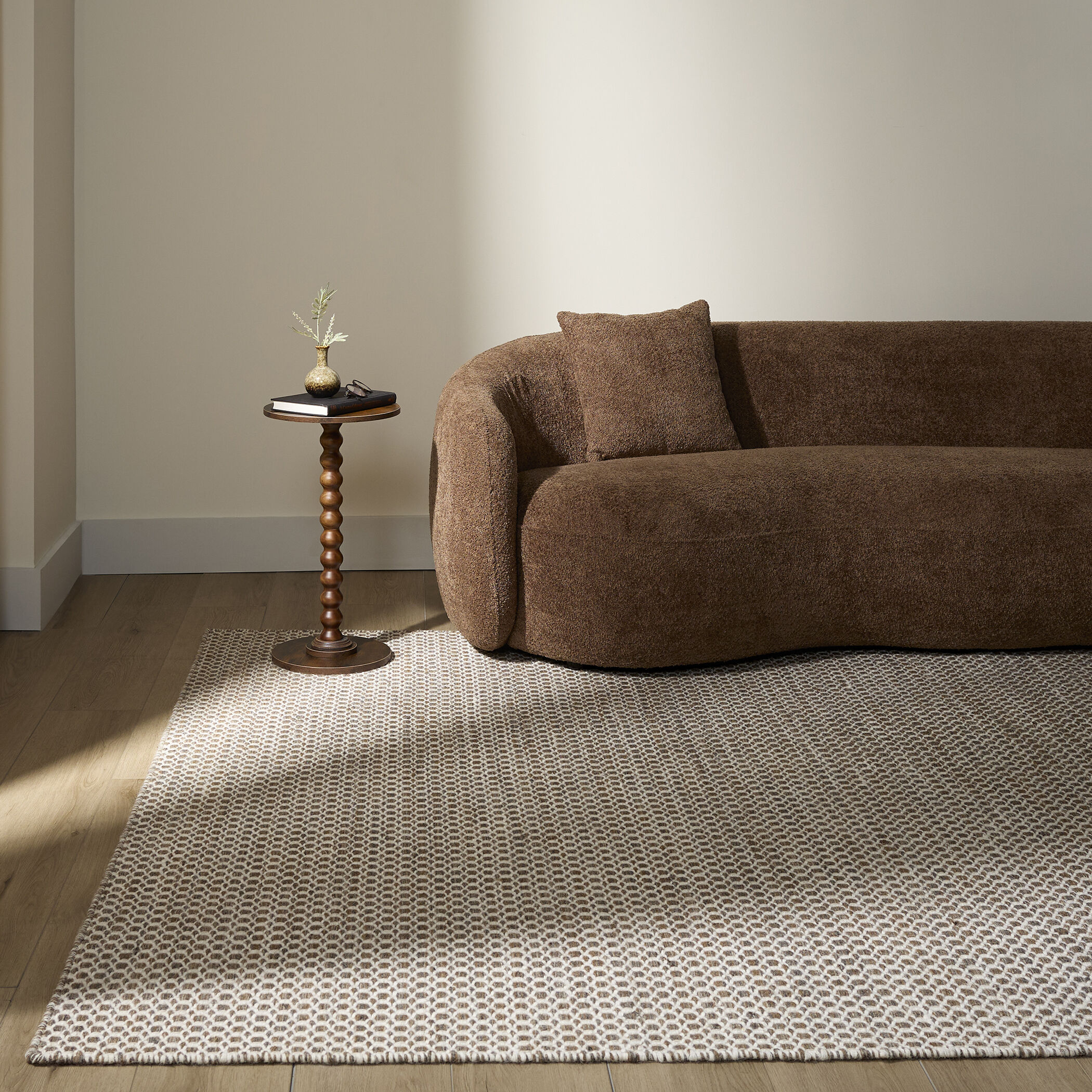 Deya Dark Brown and Ivory Indoor Rug