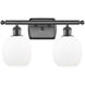Ballston Belfast 2 Light 16 inch Oil Rubbed Bronze Bath Vanity Light Wall Light in Matte White Glass, Ballston