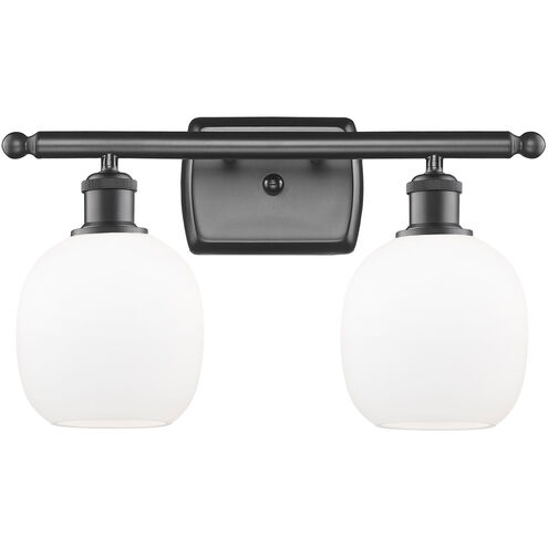 Ballston Belfast 2 Light 16 inch Oil Rubbed Bronze Bath Vanity Light Wall Light in Matte White Glass, Ballston
