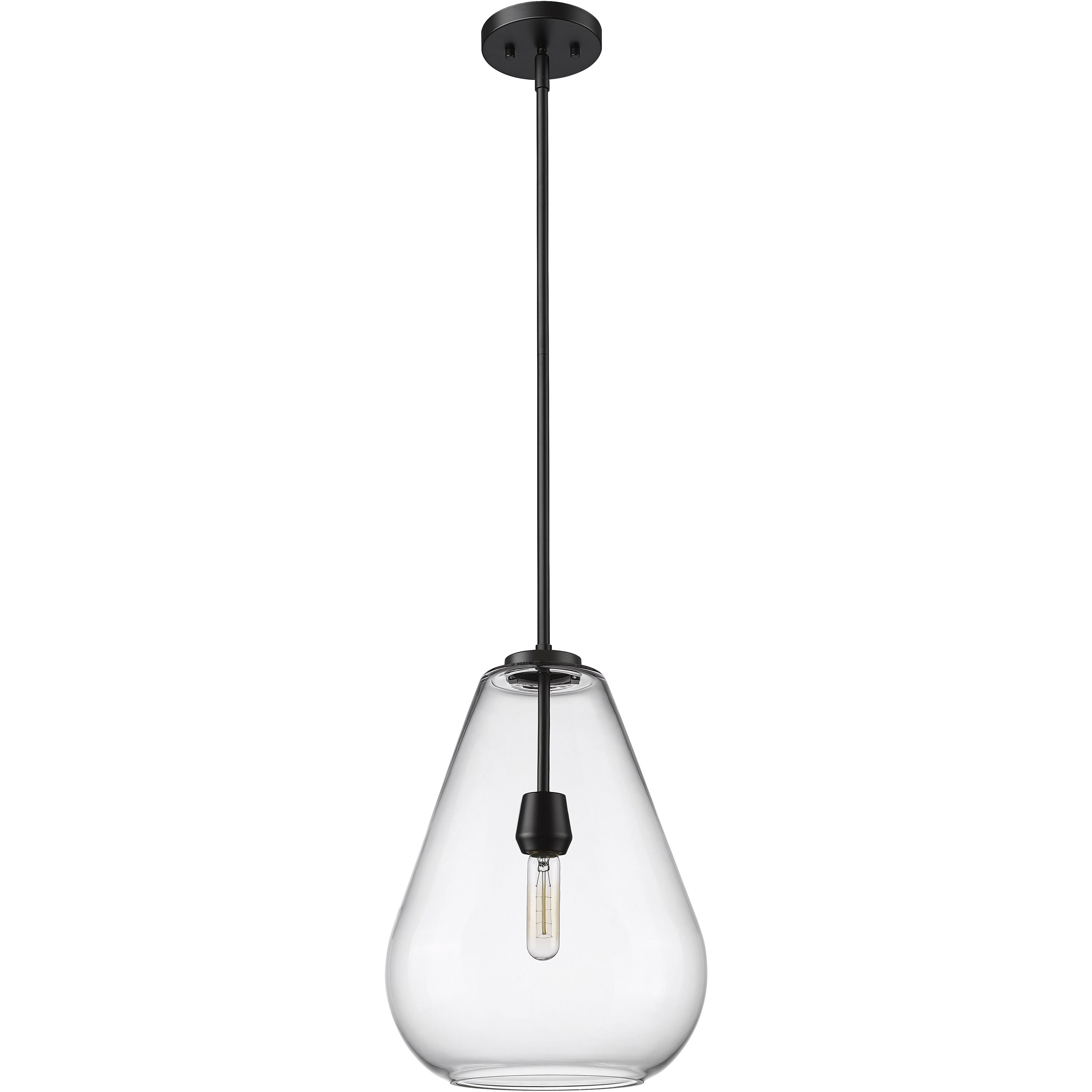 Ayra 1 Light 12 inch Matte Black Pendant Ceiling Light