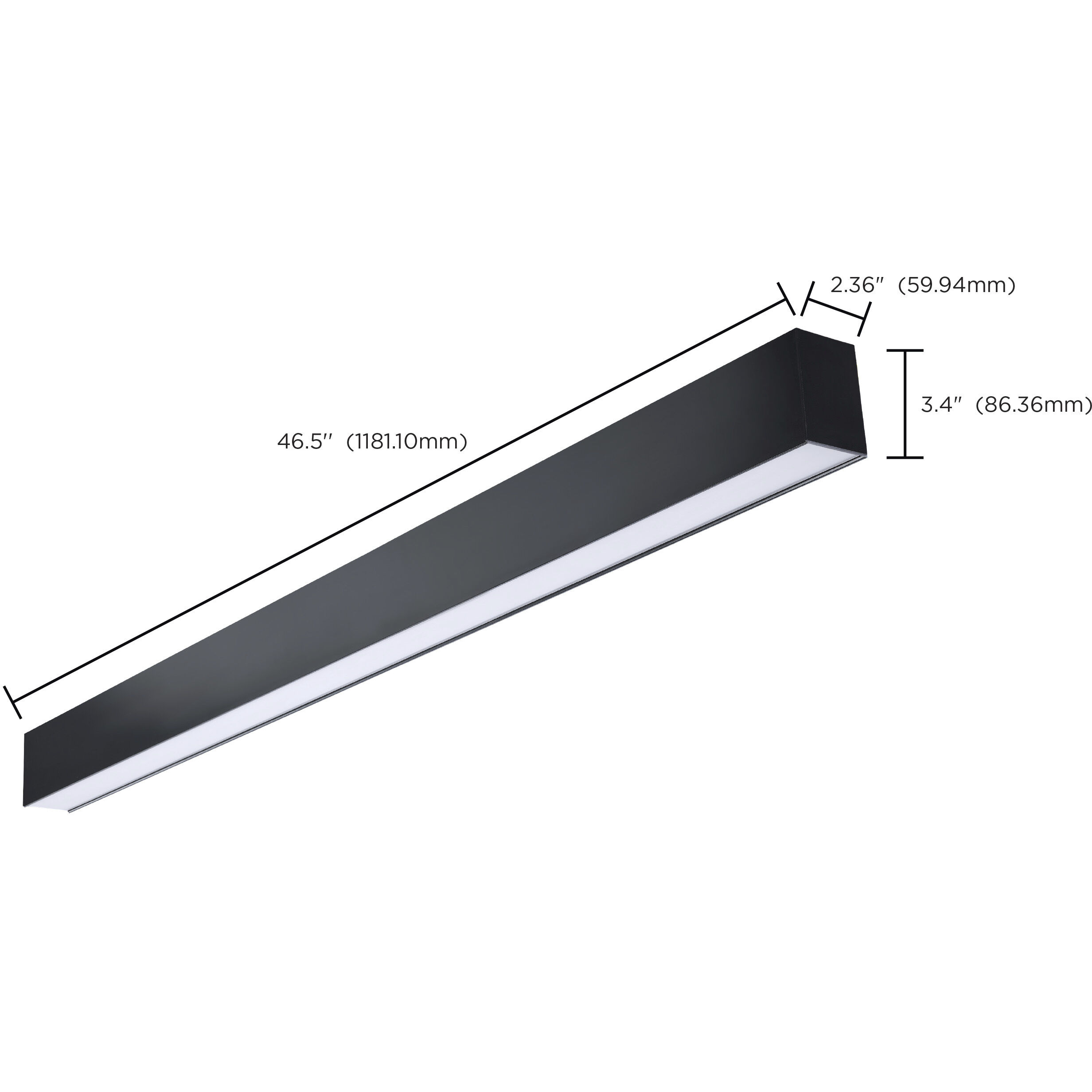 Momentum LED 2.36 inch Black Linear Strip Ceiling Light