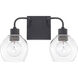 Tanner 2 Light 15 inch Matte Black Vanity Light Wall Light