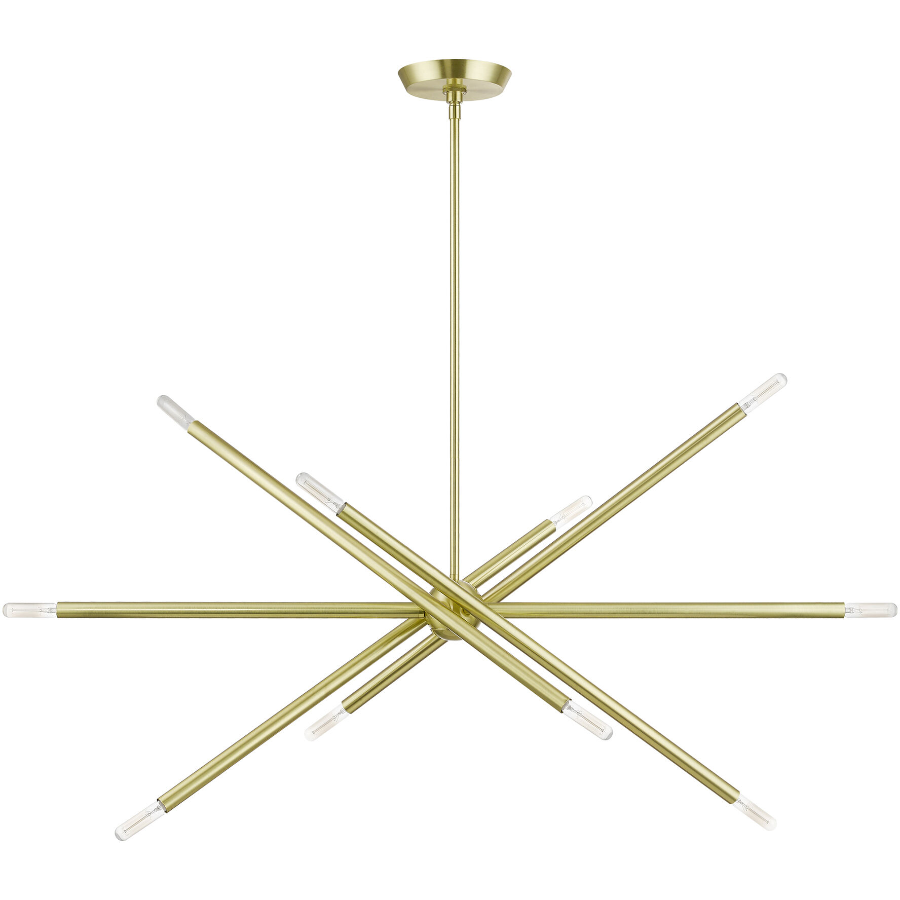 Soho Linear Chandelier Ceiling Light in Satin Brass
