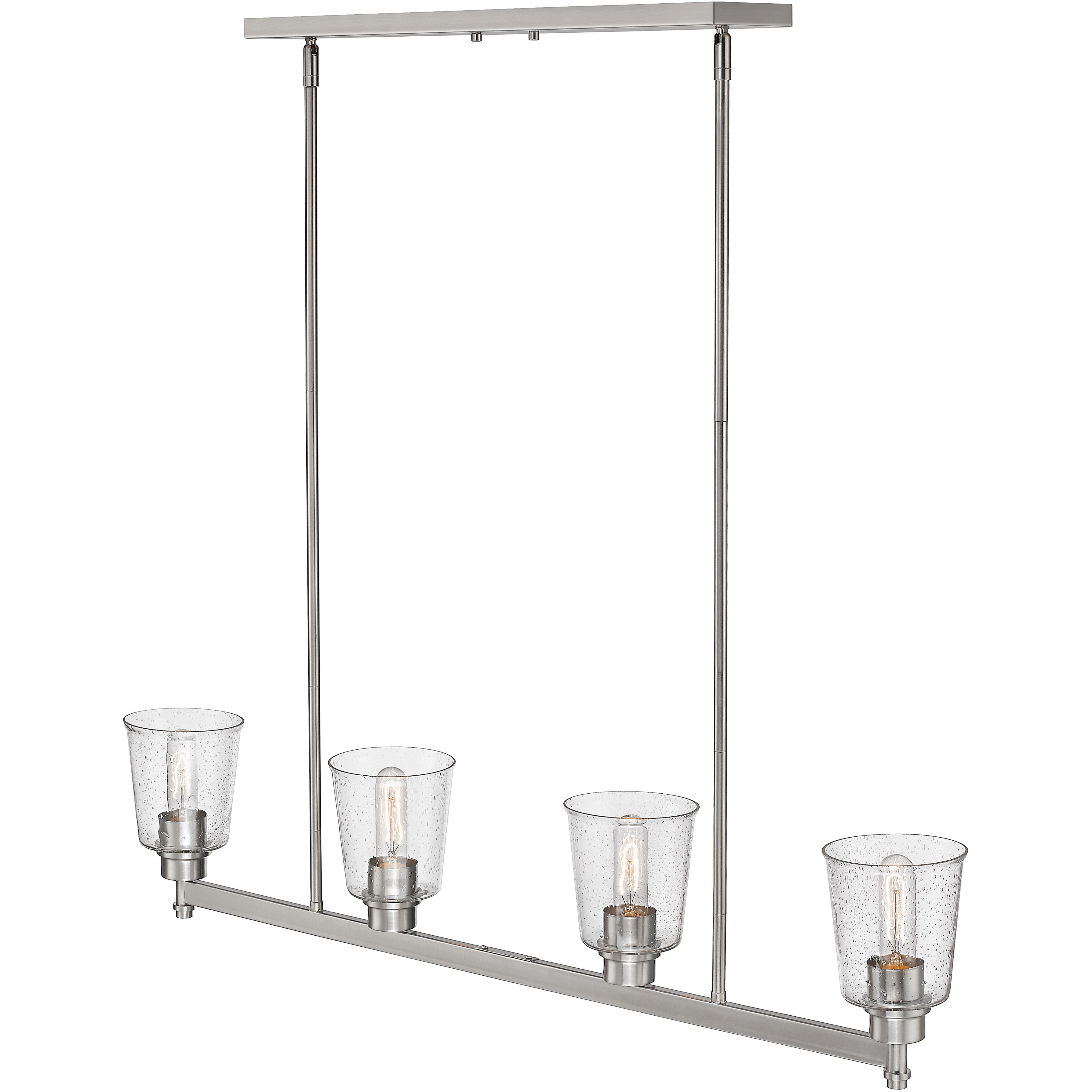 Bohin 4 Light 40 inch Brushed Nickel Linear Chandelier Ceiling Light