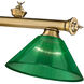 Cordon 3 Light 57 inch Rubbed Brass Billiard Ceiling Light in Green Acrylic
