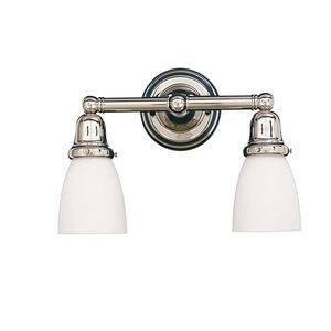 Historic 2 Light 14 inch Polished Nickel Bath And Vanity Wall Light in 348M