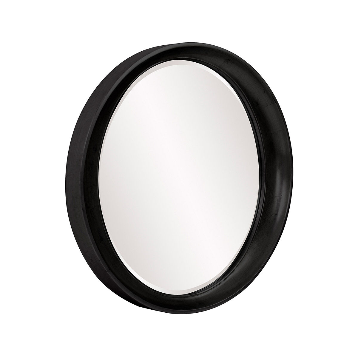 Ellipse 39 X 35 inch Glossy Black Wall Mirror
