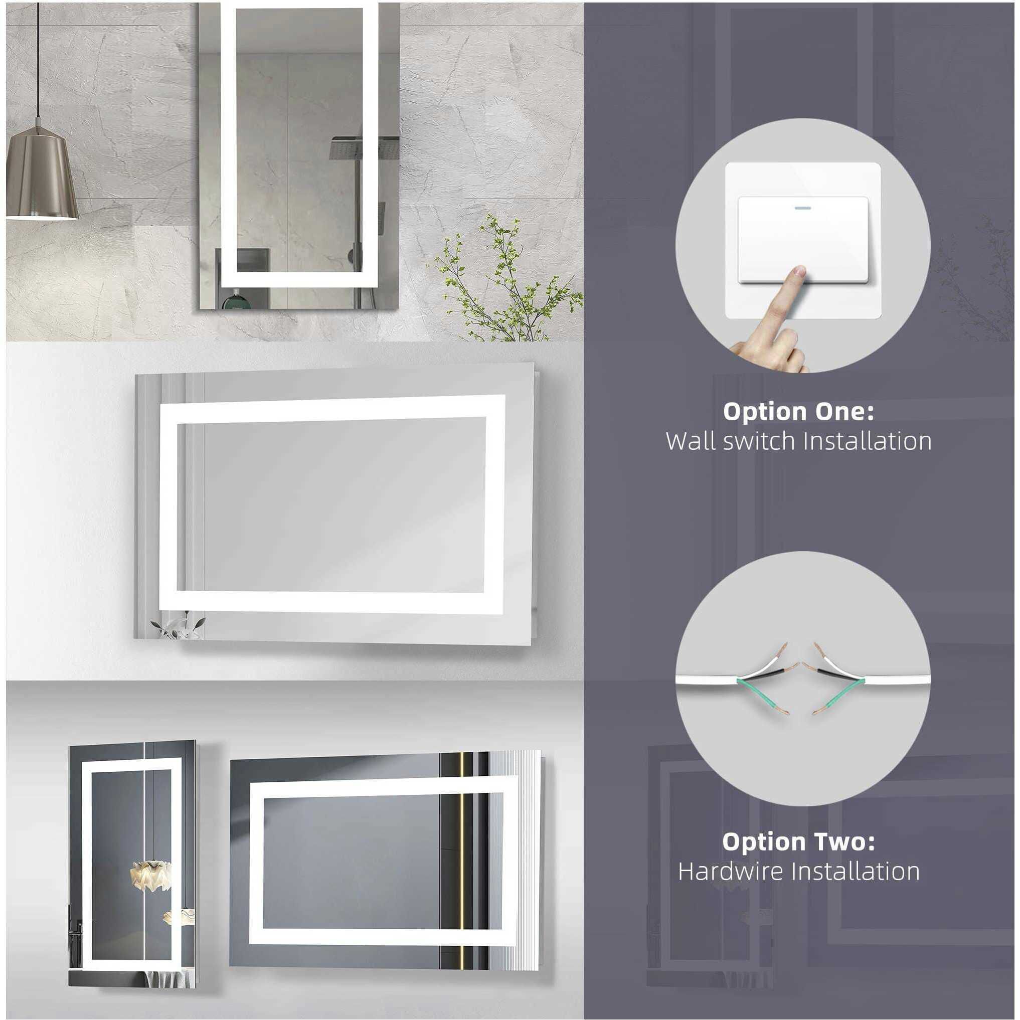 Riven 30 X 18 inch White LED Mirror