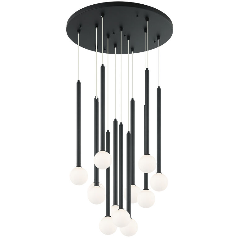 Reigndrop 12 Light 26.4 inch Matte Black Pendant Ceiling Light