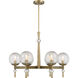 Populuxe 6 Light 28 inch Oxidized Aged Brass Chandelier Ceiling Light