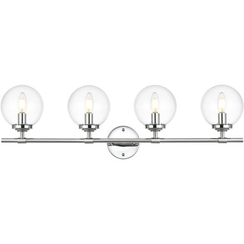 Ingrid 4 Light 33 inch Chrome Bath Sconce Wall Light