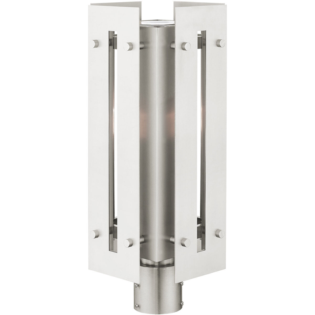 Utrecht 1 Light 20 inch Brushed Nickel Accents Outdoor Post Top Lantern
