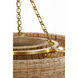 AERIN Devon LED 35 inch Hand-Rubbed Antique Brass Chandelier Ceiling Light in Natural Wicker