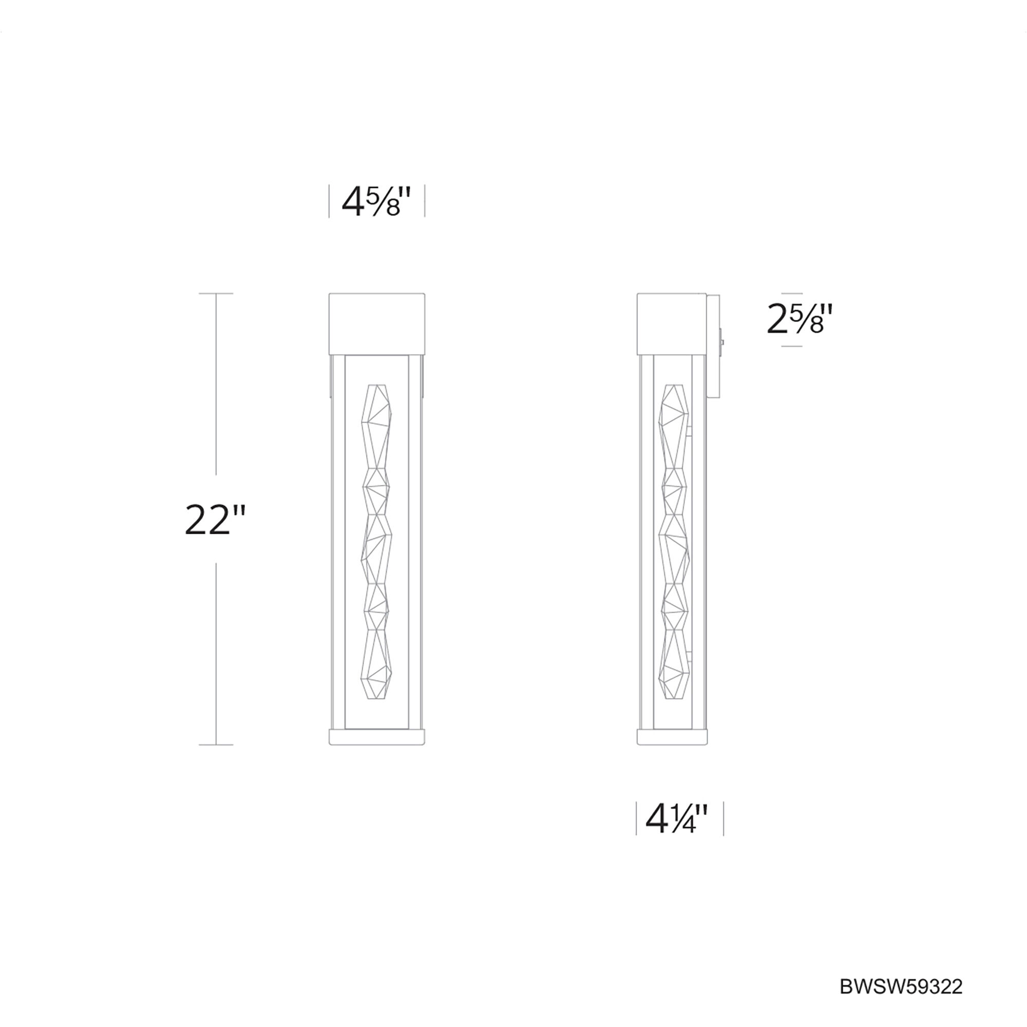 Polar LED 22 inch Black Outdoor Wall Light, Beyond