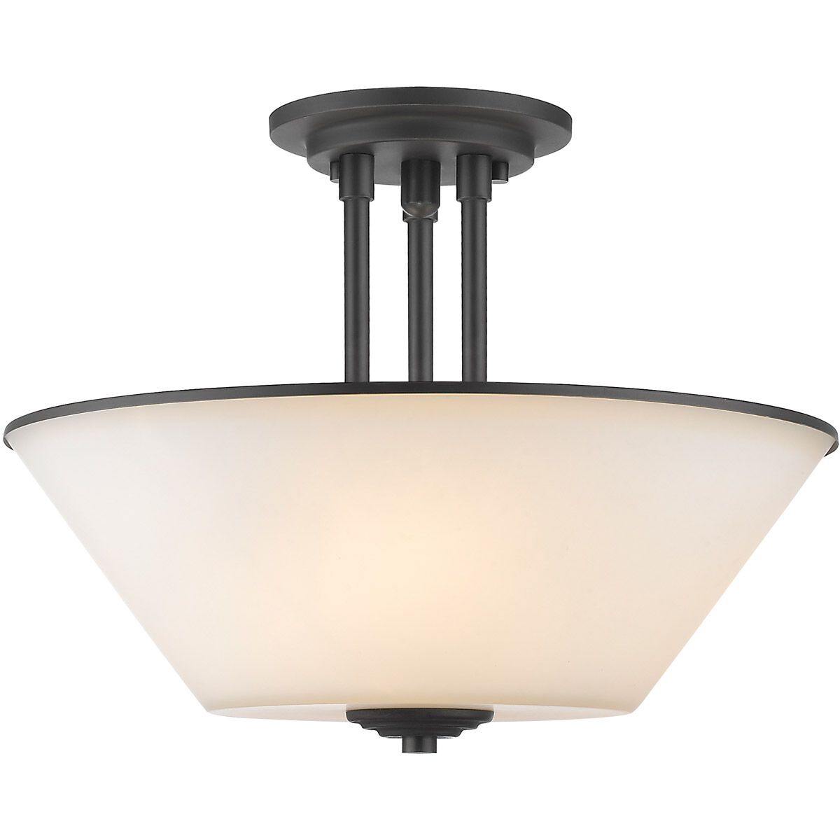 Jarra 3 Light 15 inch Bronze Semi Flush Mount Ceiling Light