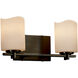 Candlearia 2 Light 14 inch Brushed Nickel Vanity Light Wall Light in Amber (CandleAria), Cylinder with Melted Rim, Incandescent