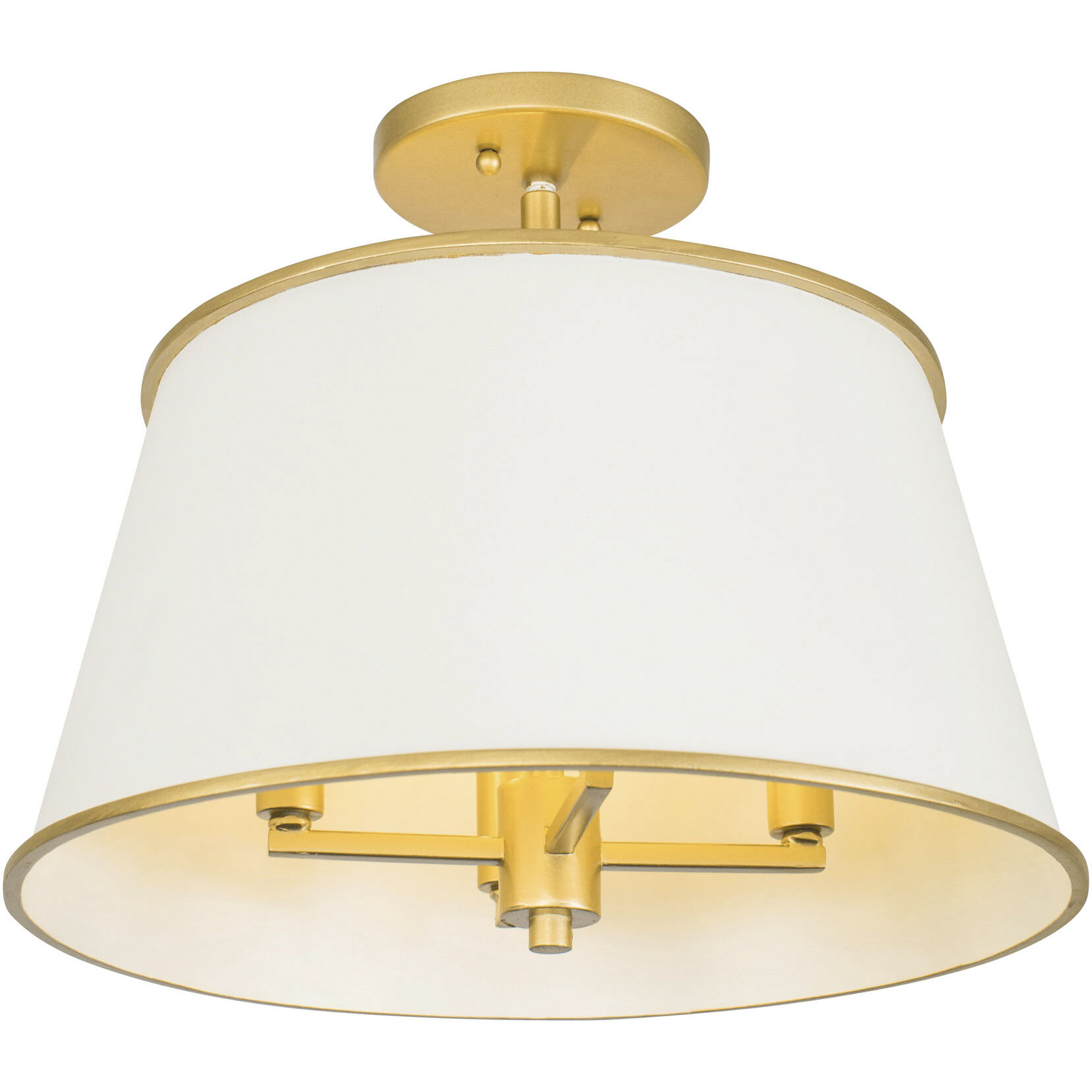 Coco 4 Light 16 inch Matte White/French Gold Semi-Flush Ceiling Light
