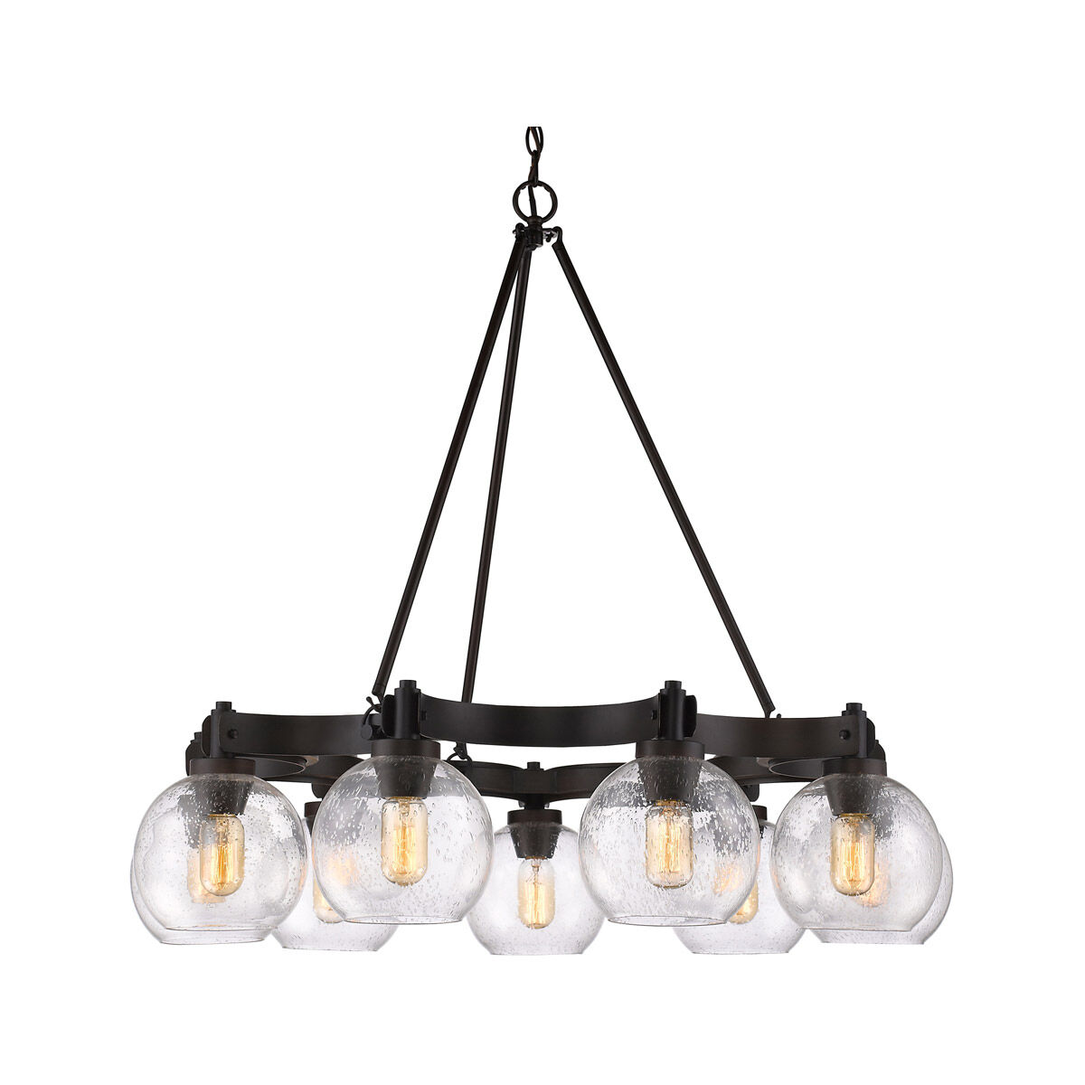 Galveston 6 Light 31 inch Rubbed Bronze Chandelier Ceiling Light, Large