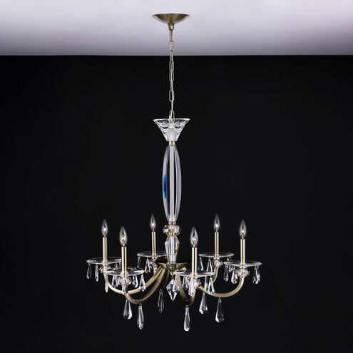 Passo 6 Light 28 inch Brushed Brass Pendant Ceiling Light